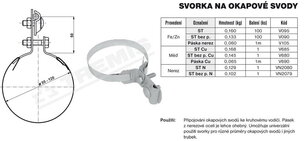 Svorka na okapové svody ST N (nerez) TREMIS VN2080