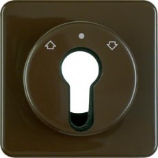 Centrální díl pro žaluziové spínače/tlačítka s vložkou zámku, wg Up IP44, hnědá