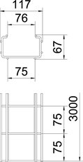 OBO CGR 50 100 A2 Mřížový žlab C 50x100x3000 Nerez ocel