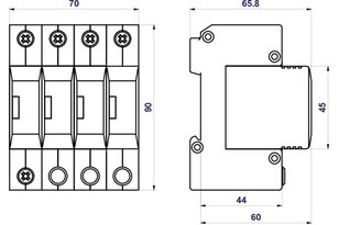 Svodič rázového přepětí HSA-600/3+1 M SPD typ 2+3 HAKEL 27554
