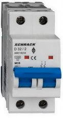 Instalační jistič AMPARO 10kA, D 32A, 2P SCHRACK AM019232--