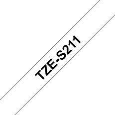 Páska BROTHER TZe-S211 bílá/černá (6mm, laminované, extrémně adhez.)