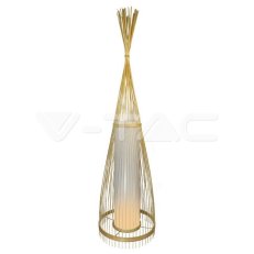 Wooden Floor Lamp With Rattan Lampshade
