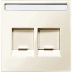 Merten Centrální deska datové zásuvky 2xRJ45 White Cream SCHNEIDER MTN4564-0344