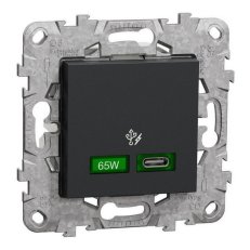 NOVÁ UNICA Rychlonabíjecí konektor USB C (65W), Antracit SCHNEIDER NU501454