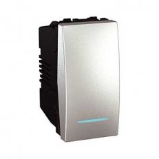 Unica Spínač orient. kontrolka ř.1So,16A 1modul Aluminium SCHNEIDER MGU3.161.30N
