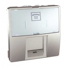 Schneider MGU3.493.30 Zásuvka telefonní RJ12,6 kontaktů,s clonkou a popis polem