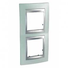 Schneider MGU66.004V.094 Krycí rámeček Top dvojnásobný vert., Fluor Green/alu