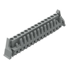 Pružinová svorkovnice THT rovná 5 mm šedá 14pól. WAGO 232-144/039-000