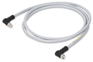 Napájecí kabel, Zásuvka M12L,  úhlová, Zástrčka M12L,  úhlová 5pól.