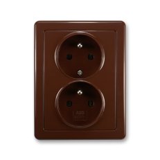 Dvojzásuvka s ochrannými kolíky 5512G-C02349 H1 hnědá Swing ABB