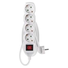 Prodlužovací kabel 1,5 m 4 zásuvky s vypínačem bílý PVC 1,5mm2 EMOS P1421R