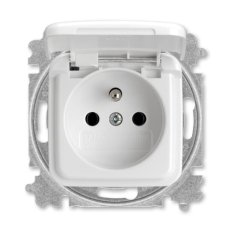 ABB REFLEX Zásuvka s víčkem s bezšr. svorkami alpská bílá 5519B-A02387 B