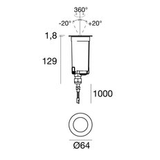Zemní svítidlo SUELO-RJ 7 1L 5,9W C/ALIM S/HC INOX LINEA LIGHT 76225N60