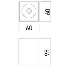 XCARD SQ. CEILING FITTING GU10/PAR16 1x5