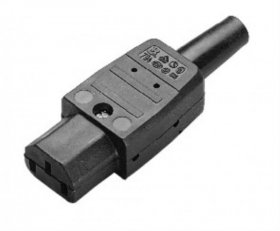 Bachman 915.170 Přístrojová spojka C13,10A/250V,70°C,pro kabely do 3G1mm2,černá