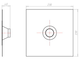 Těsnící manžeta Vlies-Butyl 230x230x50mm pro vedení d42-55mm KAISER 9089-51