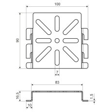 Montážní deska nerez KOPOS INOXDZMD_IX