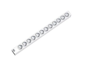 Bachman 333.413 ALU 1U 12xCEE7/3 power 2,0m CEE7/7 565mm