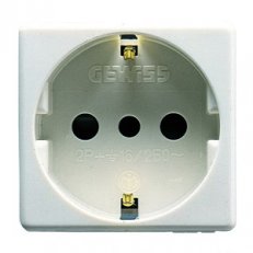 SYSTEM Modul zásuvky 2P+E 16A 250V, IT/DE, bílá GEWISS GW20205