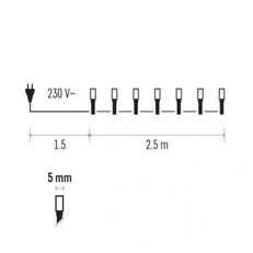 LED vánoční řetěz, 2,5m, vnitřní použití, multicolor