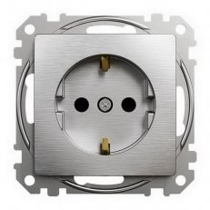 Sedna D/E Zásuvka 230V 16A SCHUKO, Leštěný Hliník SCHNEIDER SDD170022