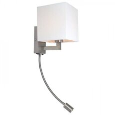 TAINA se stínidlem bílá matný nikl 230V E27 LED 28+3W 25° 3000K RENDL R12956