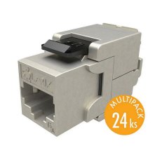 10G keystone CAT6A STP RJ45 černý samořezný (balení 24 kusů) SOLARIX 25286912