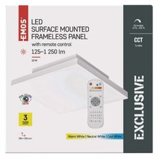 LED přisazené svítidlo IRVI čtvercové 18W frameless stmív. se změnou CCT CRI>95