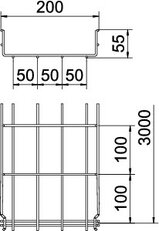 OBO GRM 55 200 G Mřížový žlab GRM s integrovanou spojkou 55x200x3000 Ocel