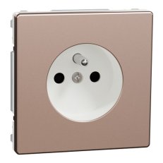Zásuvka Merten D-Life 250V/16A bezšroubová kov Brushed Gold MTN2500-6051