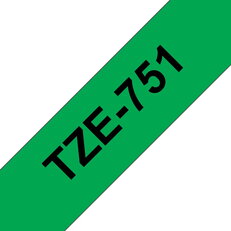 Páska BROTHER TZe-751 zelená/černá (24mm Laminované)
