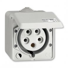 ABB D4110 Zásuvka s víčkem, nástěnná, 5p., 32 A, IP44