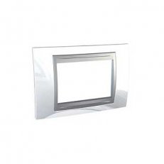 Unica Top Krycí rámeček trojmodulový, White/Aluminium SCHNEIDER MGU66.103.092