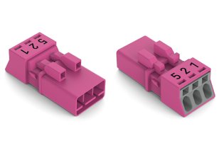 Zástrčka 3pól. Kód. B Růžová WAGO 890-293/081-000
