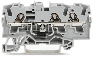 Svorka pro moduly 3vodič. s diodou 1N5408 šedá 4mm2 WAGO 2004-1311/1000-400