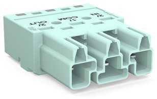Zástrčka 3pól. Kód. B Světlá tyrkysová WAGO 770-1253/076-000