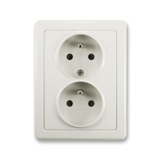 Dvojzásuvka s ochrannými kolíky 5512G-C02349 S1 světle šedá Swing ABB