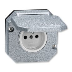 ABB Garant 5518-2790 Zásuvka jednonásobná vestavná s víčkem,Al,IP55