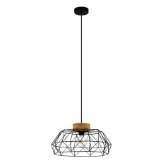 Závěsné svítidlo PADSTOW E27 černá/dřevo 1X60W IP20 EGLO 44089