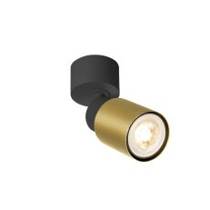 SLV PURI 2.0 Tube, nástěnné a stropní svítidlo, 1x max. 6W GU10, černá/zlatá