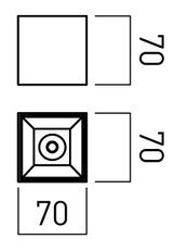 XCORE SQ. CEILING FITTING 6W 220-240V AC