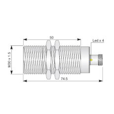 Celokovový indukční senzor AECO SMF30-C10 PNP NO H