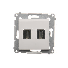Dvojitá zásuvka HDMI, (strojek s krytem) bílá DGHDMI2.01/11