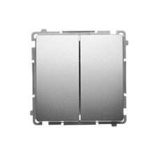 Ovládač zapínací dvojitý, řazení 1/0+1/0, 16AX 250V~, Satén BMP2.01/29