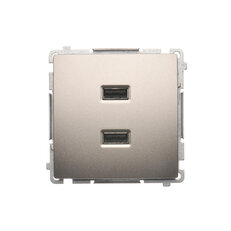 Dvojitá USB nabíječka 2.1 A, 5V DC, 230V, Satén BMC2USB.01/29