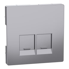 Centrální deska, Merten System D, RJ45, stainless steel, plast MEG4572-6036