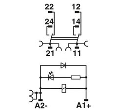 Reléový modul RIF-1-RPT-LDP-24DC/2X21/FG PHOENIX CONTACT 2908215