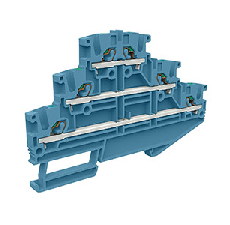 Pružinová řadová svorka push-in 3-patrová EFT.2/BL modrá MOREK EFT200BL