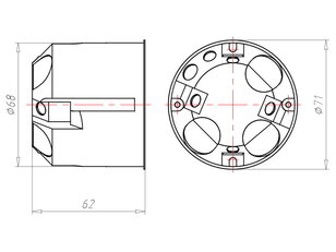 Krabice přístrojová O-range hloubka 62 mm, do dutých stěn KAISER 9064-02